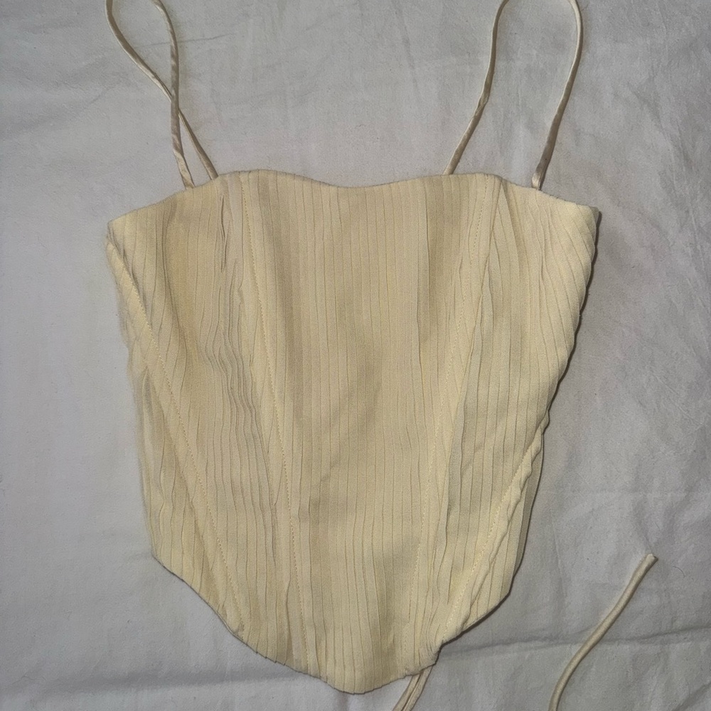 Princess Polly Cream Sleeveless Bustier Bodysuit